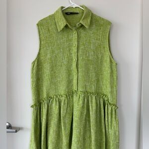 Zara textured mini dress with collar